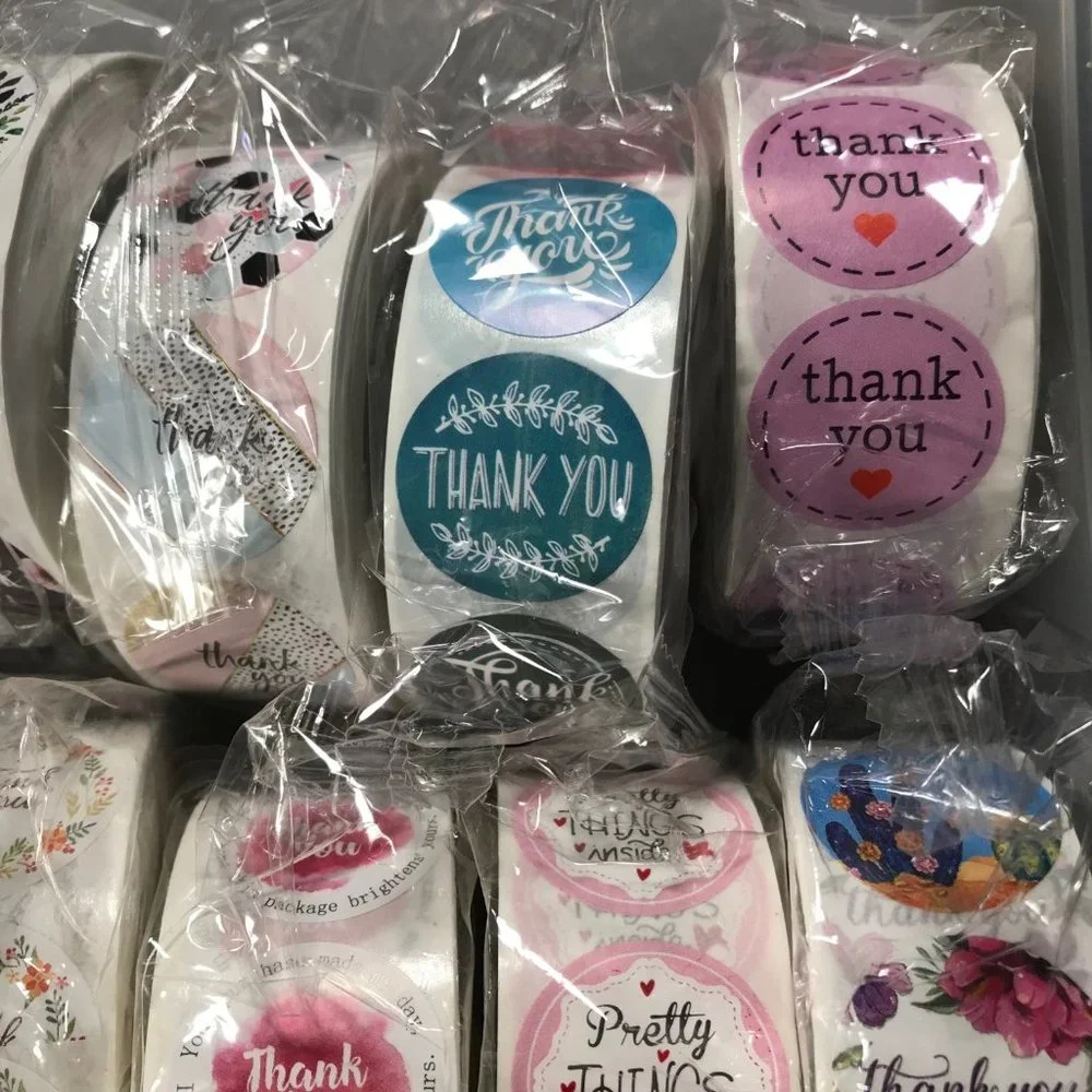 10 thank you sicker rolls 500 stickers per roll